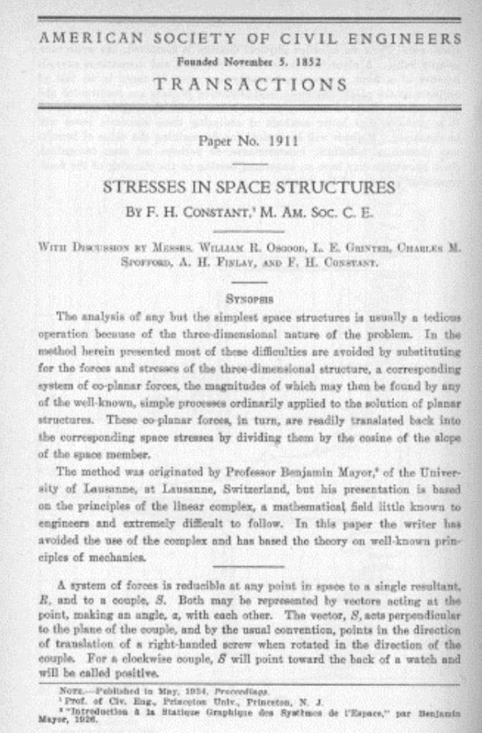 Stresses in Spatial Structures (1934) | EngineeringSkills.com