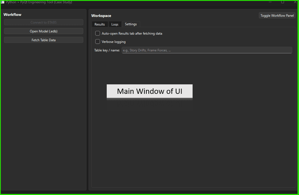 Main window skeleton. | EngineeringSkills.com