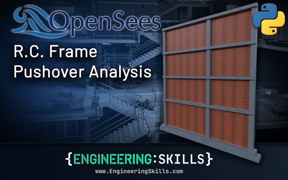 Pushover analysis of RC frames subject to monotonic loading with OpenSeesPy